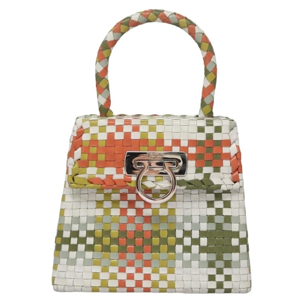 Salvatore Ferragamo Leather Gancini Handbag Multicolor